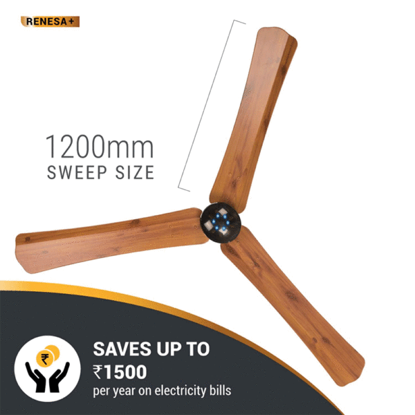 ATOMBERG 48" RENESA PLUS CEILING FAN (GOLDEN OAKWOOD)