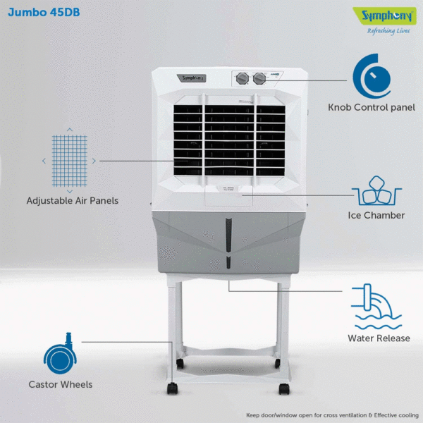 SYMPHONY JUMBO 45DB AIR COOLER (GREY)
