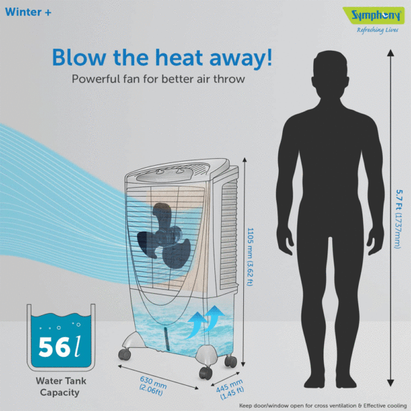 SYMPHONY WINTER PLUS AIR COOLER (GREY) 56L