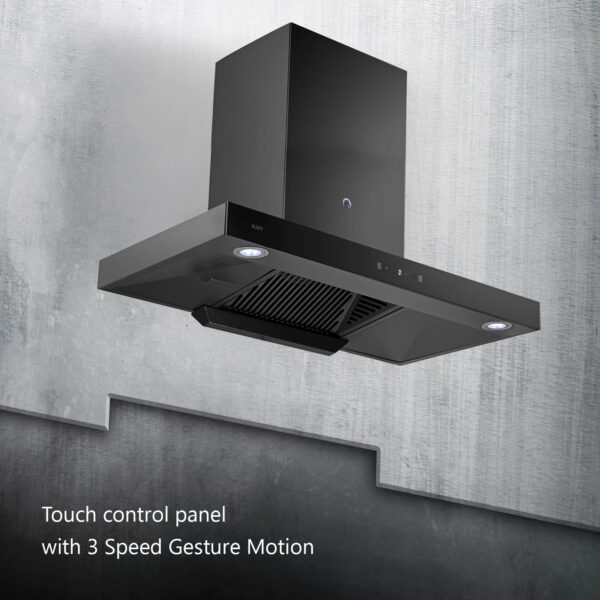 KAFF CHIMNEY ELECTRA DHC 90 ( BLACK ) FILTERLESS DRY HEAT AUTO CLEAN