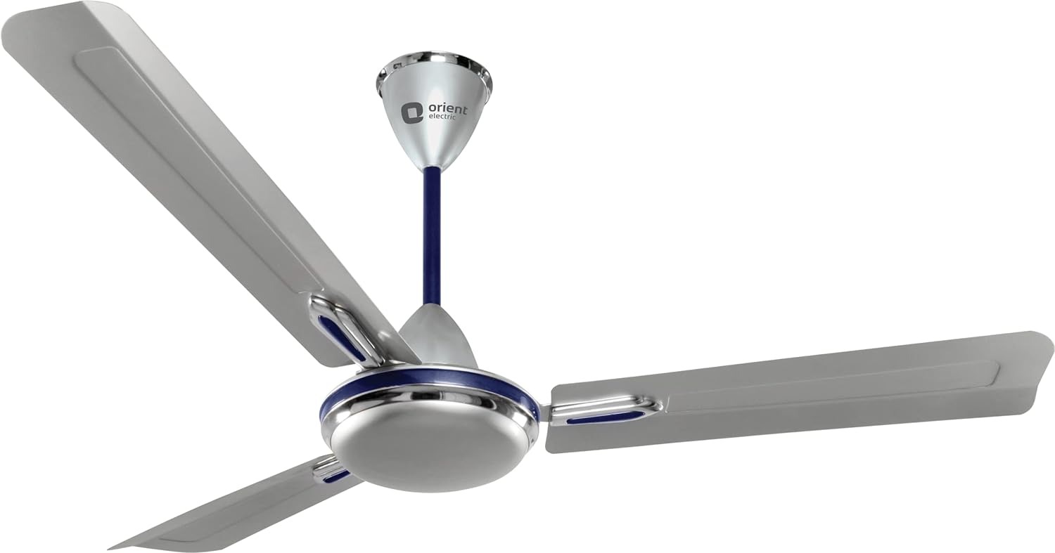 ORIENT 36" QUASAR ORNAMENTAL CEILING FAN ( Silver/Blue )