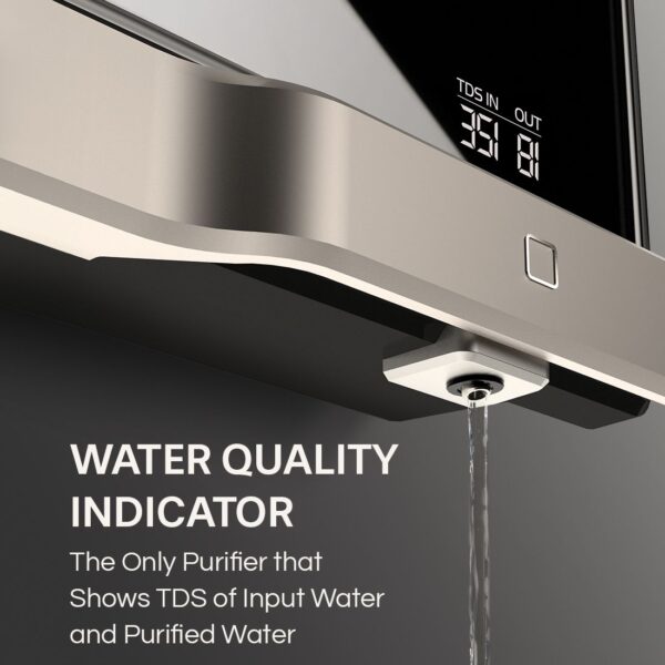AQUAGUARD SLIM GLASS UV STORAGE WATER PURIFIER, INPUT OUTPUT TDS INDICATOR