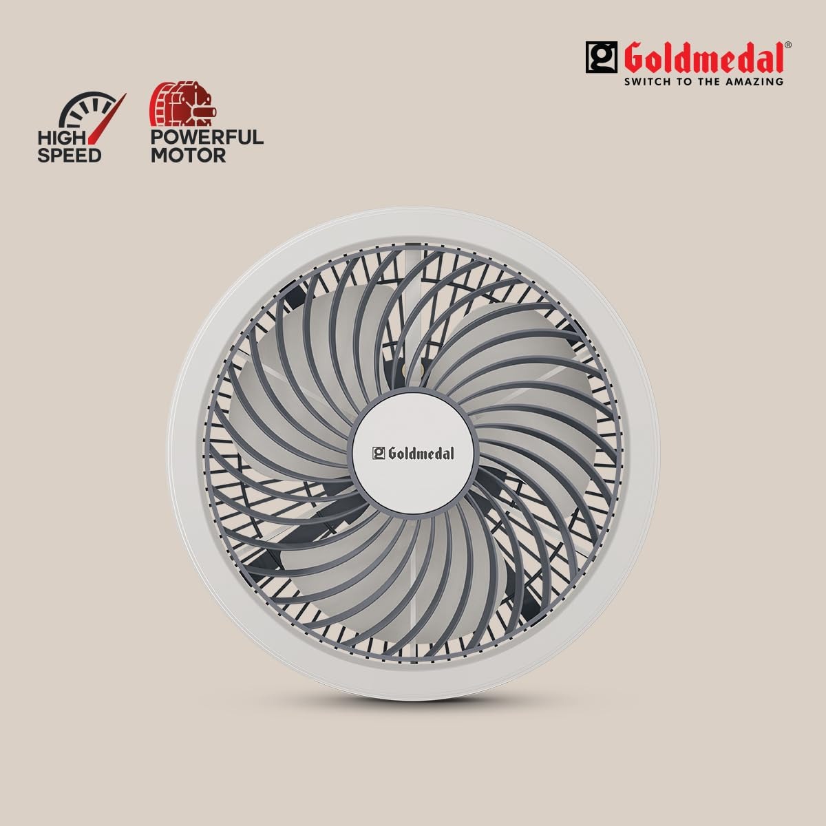 GOLDMEDAL 12" ASTOR CABIN FAN ( WHITE GREY )