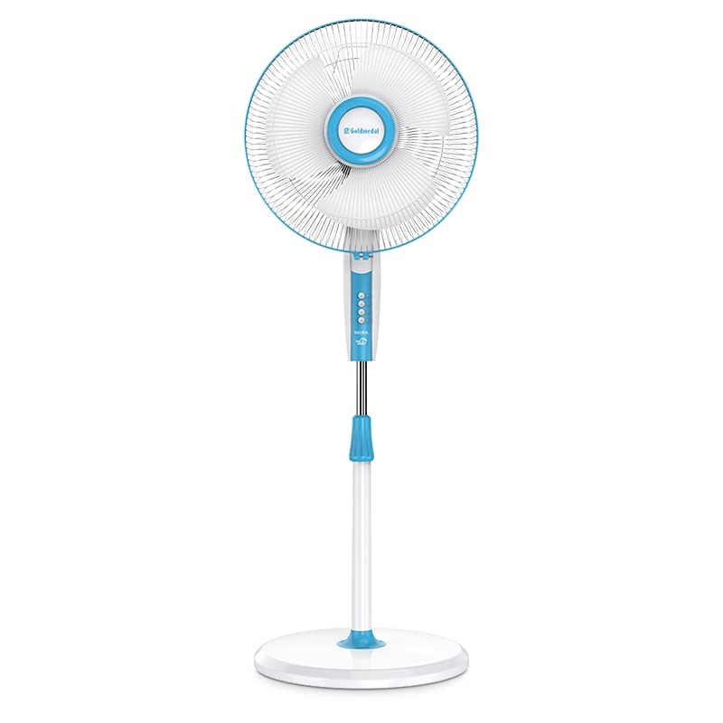 GOLDMEDAL 16" NORA PEDESTAL HS FAN (White Sea Blue)