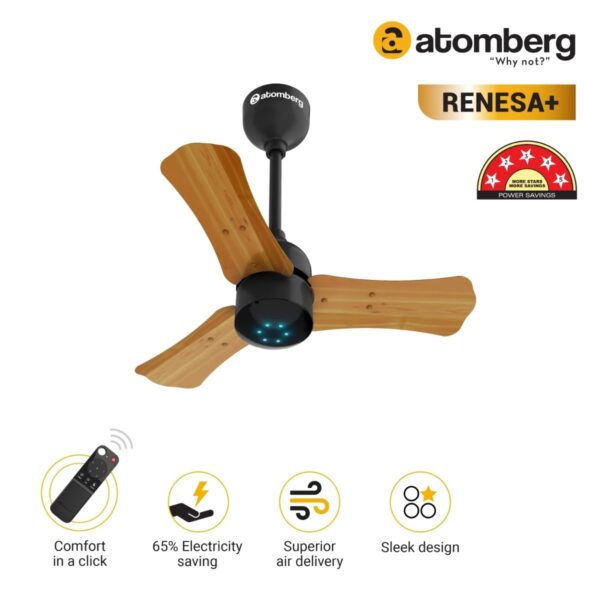ATOMBERG 24" RENESA+ CEILING FAN (Golden Oakwood)