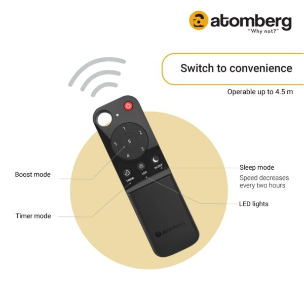 ATOMBER 48" ERICA REMOTE CONTROL CEILING FAN (Snow White)