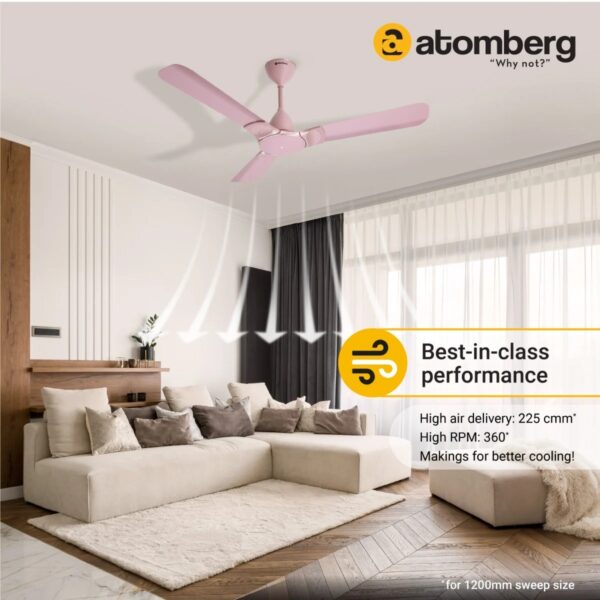 ATOMBER 48" ERICA REMOTE CONTROL CEILING FAN (Lotus Pink)