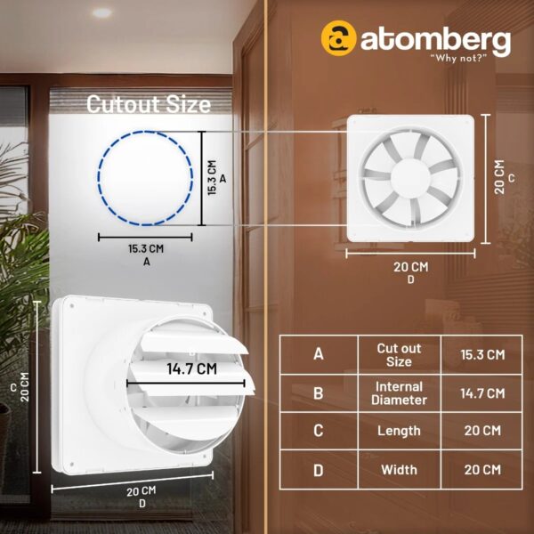 ATOMBERG 6" STUDIO  EXHAUST FAN (White)