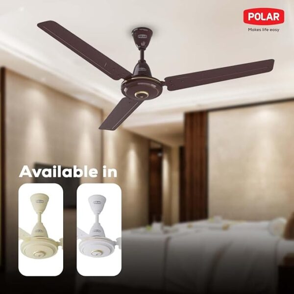 POLAR MEGAMITE 1200MM CEILING FAN BROWN/WHITE/IVORY