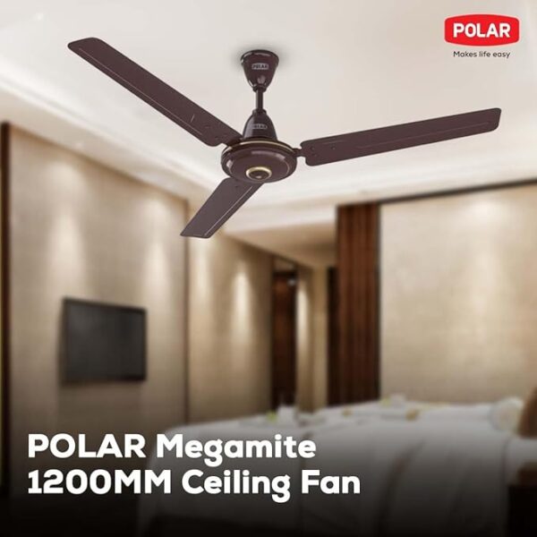 POLAR MEGAMITE 1200MM CEILING FAN BROWN/WHITE/IVORY