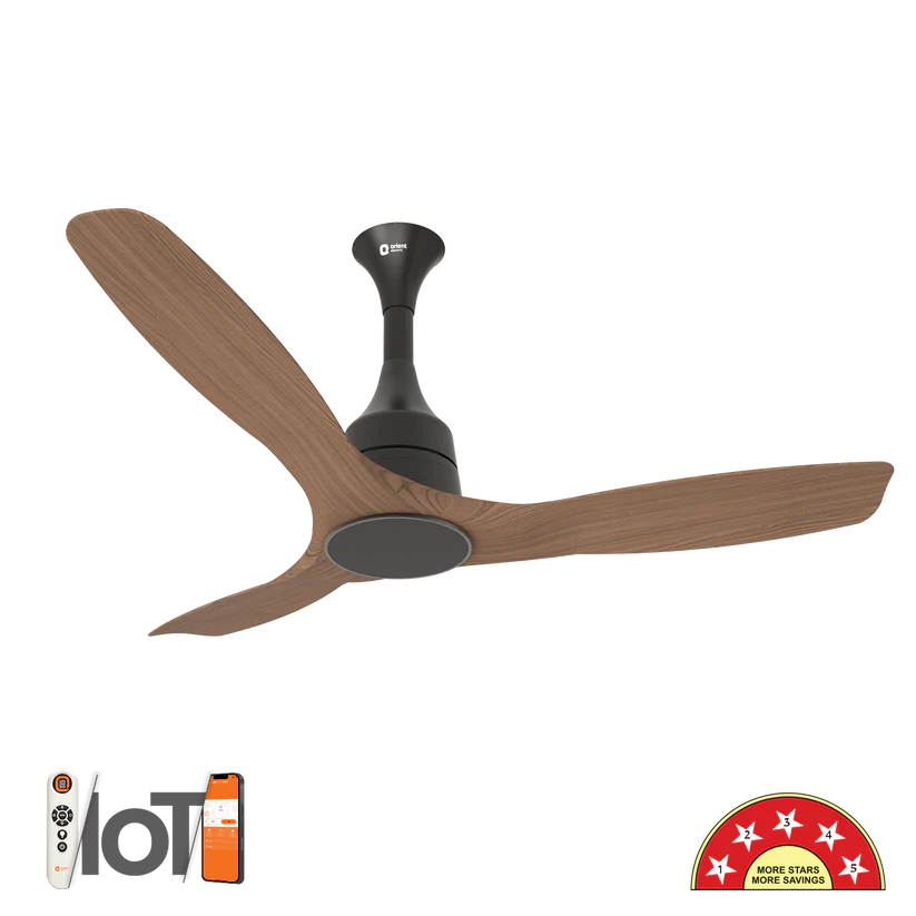 ORIENT AEROSENSE 1200MM BLDC IOT FAN HONEY MAPLE WOOD