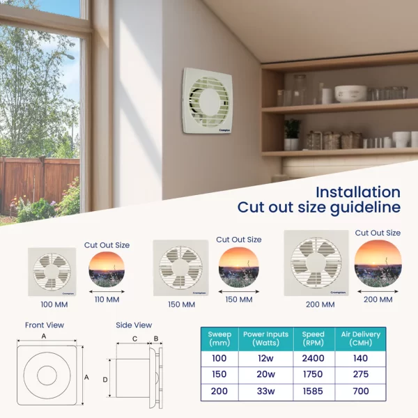 CROMPTON 6`` AXIAL AIR ROUND EXHAUST