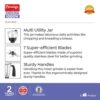 Prestige Endura 1000 W Mixer Grinder, 6 Jars (1500 ml, 1000 ml, 1500 ml, 450 ml) (Black, Silver)
