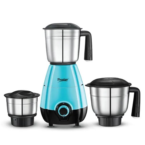 Prestige 500 Watts Diva Mixer Grinder with 3 Stainless Steel Jars| Ergonomic Design| Sturdy Handles| Teal Blue & Black