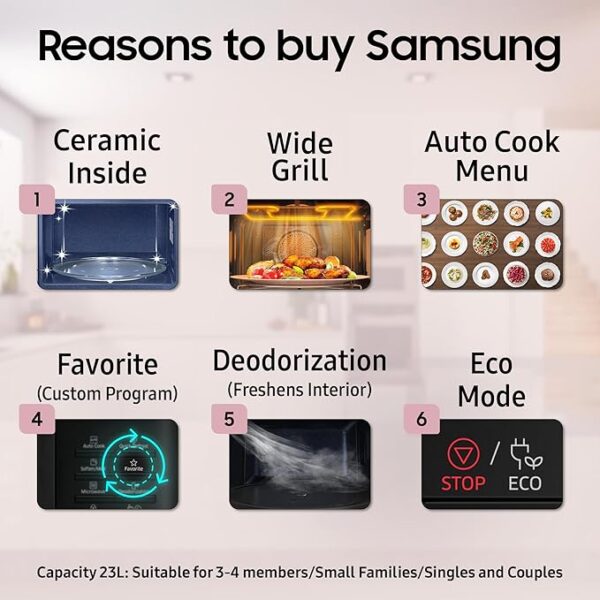SAMSUNG 23L QUICK DEFROST SOLO MICROWAVE2 Samsung 23l Quick Defrost Solo Microwave